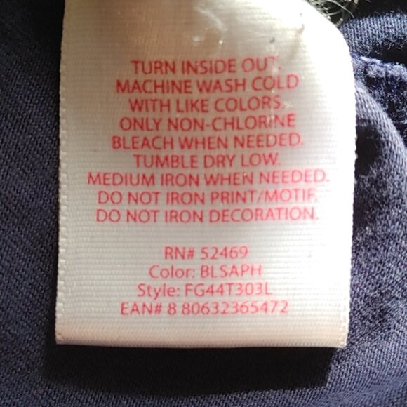 3/$25 Faded Glory Dark blue long sleeves Peace shirt kids size 6x - Picture 4 of 7